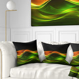 Abstract Green Yellow in Black - Abstract Throw Pillow