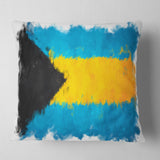Bahamas Flag Illustration - Flag Painting Throw Pillow