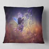 Vintage Butterfly - Floral Throw Pillow