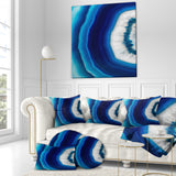 Blue Agate Crystal - Abstract Throw Pillow