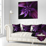 Fractal Flower Purple - Floral Throw Pillow