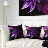 Fractal Flower Purple - Floral Throw Pillow