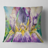 Iris Flower Close up - Floral Throw Pillow