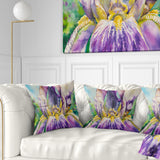 Iris Flower Close up - Floral Throw Pillow