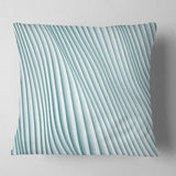 Fractal Small Blue 3D Waves - Contemporary Throw Pillow