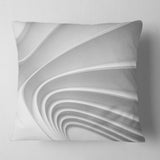 Fractal Bulgy Layered 3D Waves - Contemporary Throw Pillow