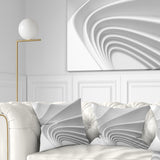 Fractal Bulgy Layered 3D Waves - Contemporary Throw Pillow