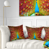 Peacock Dancing - Animal Throw Pillow