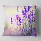 Purple Lavender Field - Floral Photography Throw Pillow