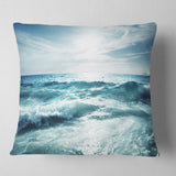 Seychelles Beach at Sunset - Seascape Throw Pillow