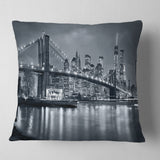 Panorama New York City at Night - Cityscape Throw Pillow
