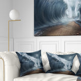 Waves over the Parted Sea Path - Seashore Throw Pillow