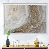 White Marble with Curley Grey and Gold Veins Wall Art