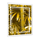 Yellow Bamboo and Tropical Leaves