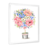 Flower Tree In A Pot With A Bow