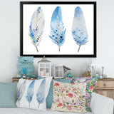 Blue Boho Feathers II