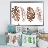 Tropical Monstera and Palm Leaf In Terracotta