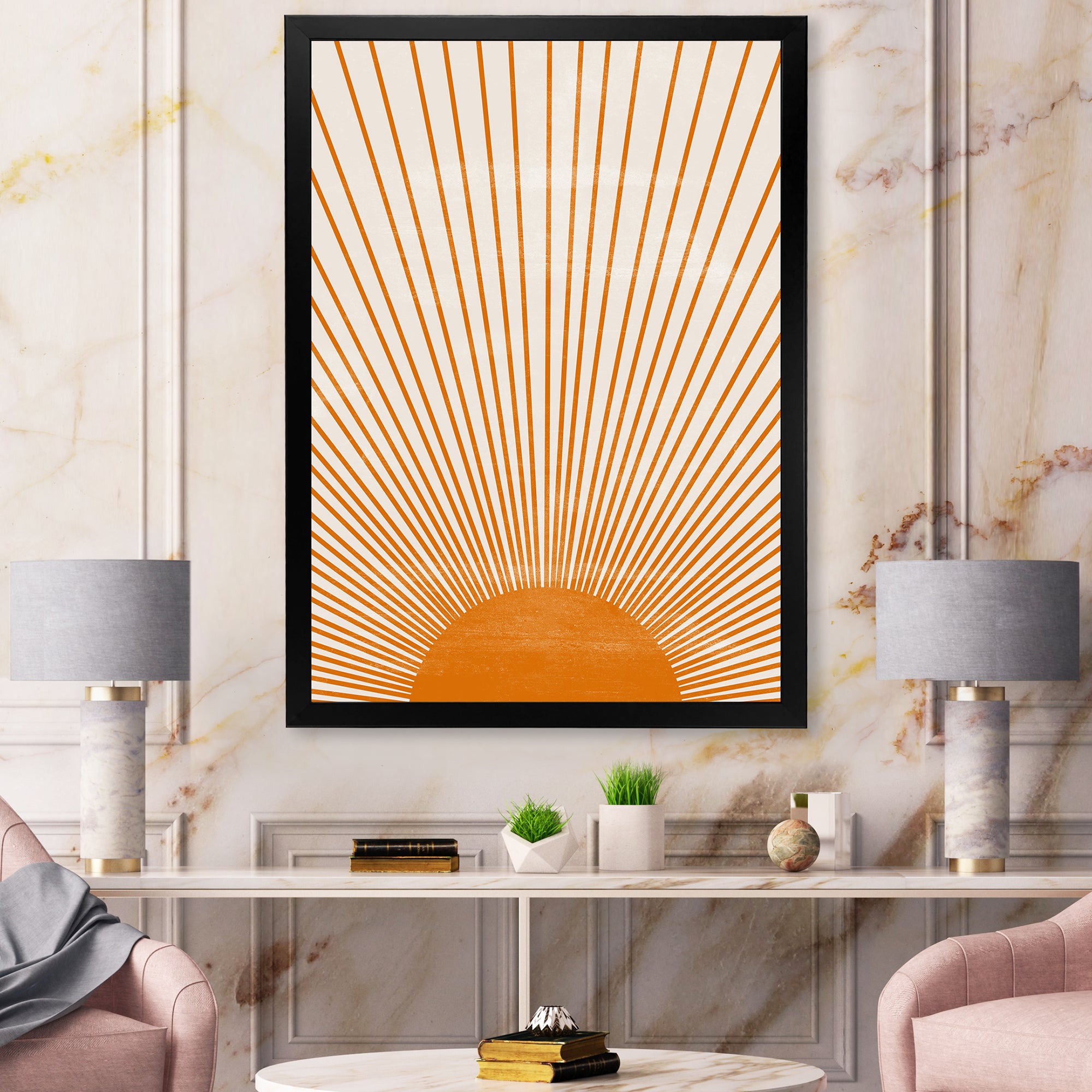 Orange Sun Print III Wall Art