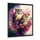 Cute Owls Floral Art I