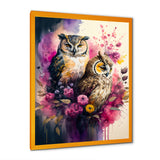 Cute Owls Floral Art I