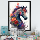 Cute Horse Floral Art I