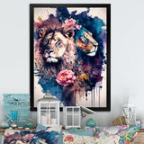 Cute Lions Floral Art I