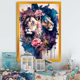 Cute Lions Floral Art I