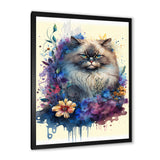 Cute Persian Cat Floral Art II