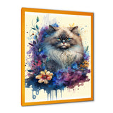 Cute Persian Cat Floral Art II