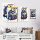 Cute Persian Cat Floral Art II