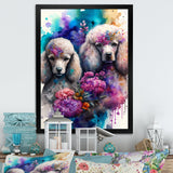 Cute Poodles Dog Floral Art