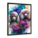 Cute Poodles Dog Floral Art