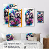 Cute Poodles Dog Floral Art