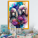 Cute Poodles Dog Floral Art