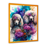 Cute Poodles Dog Floral Art