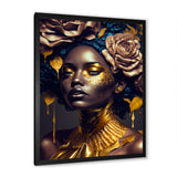 Gold And Black Floral Woman VII