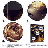 Gold And Black Floral Woman VII