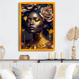 Gold And Black Floral Woman VII