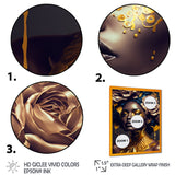 Gold And Black Floral Woman VII