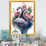 Cute Swans Floral Art II