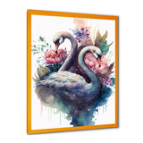 Cute Swans Floral Art II