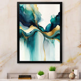 Teal And Gold Abstract Expression I