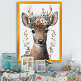 Cute Baby Caribou With Floral Crown I