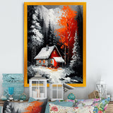 Monochrome Orange Cottage In Winter I