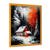 Monochrome Orange Cottage In Winter I