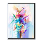 Abstract Colorful Spring Flowers Wall Art