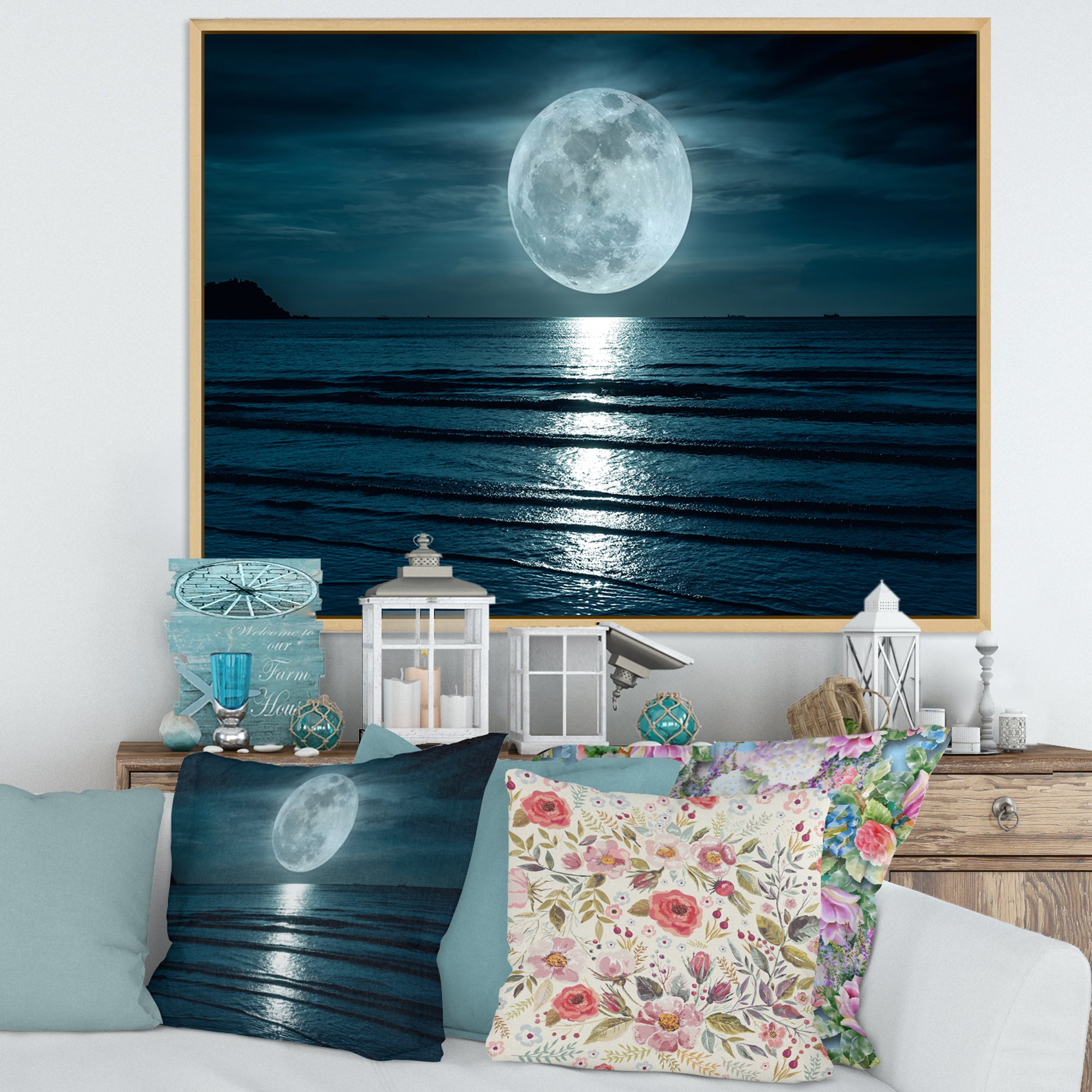 Super Moon Over The Sea I Wall Art