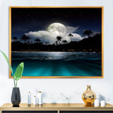 Fishing Boat Under Tropical Full Moon