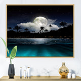 Fishing Boat Under Tropical Full Moon