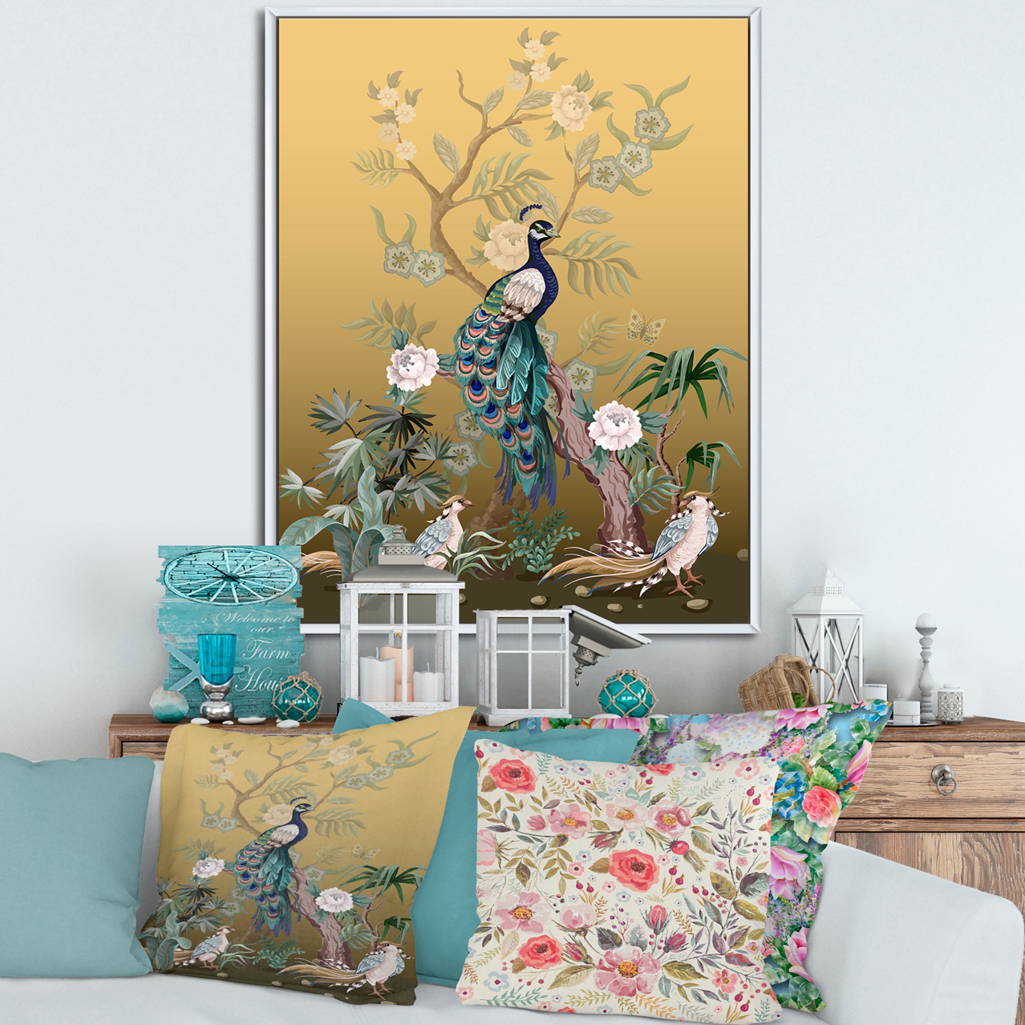Chinoiserie With Birds and Peonies VI
